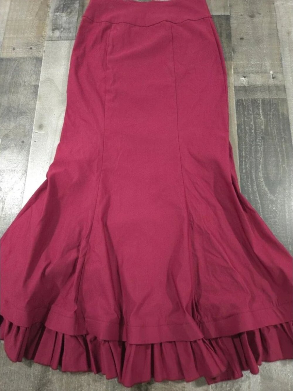 Belle Poque NWT Burgundy Lace-Up Maxi Skirt Victorian Gothic Steampunk Corset S - Picture 2 of 6
